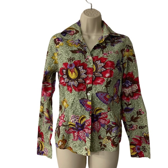 Alara bright color floral button down. - Picture 2 of 4